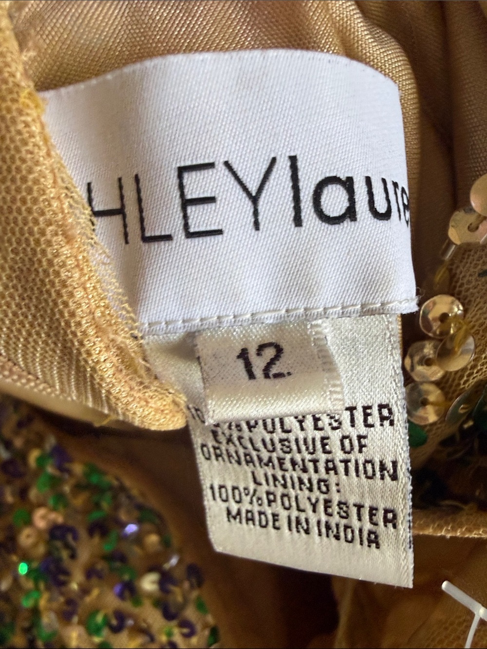 Ashley Lauren Sequin Romper Size 12 Gold Green Purple Pageant Party Festival - Picture 15 of 15